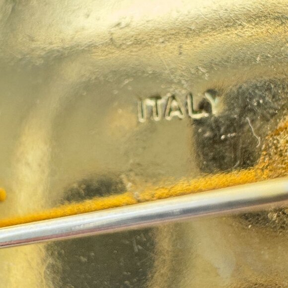 Vtg Italian Gold-Tone Micro Mosaic Floral Brooch Intricate Tesserae Filigree - Picture 5 of 7